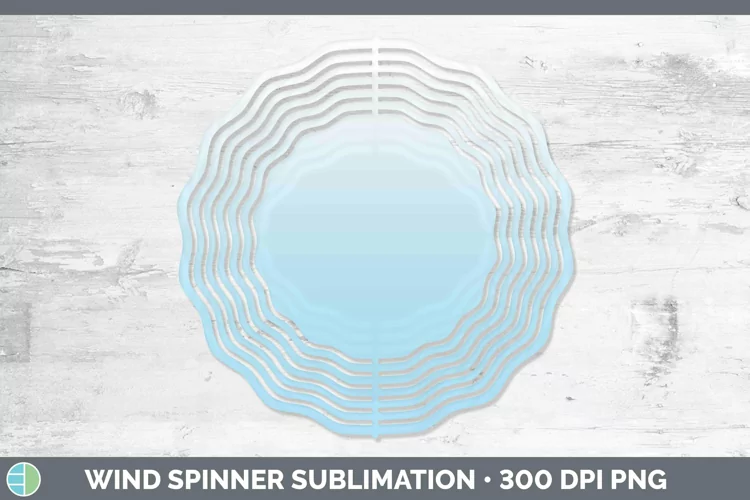 Ombre Bright Blue Wind Spinner Sublimation Spinner Designs