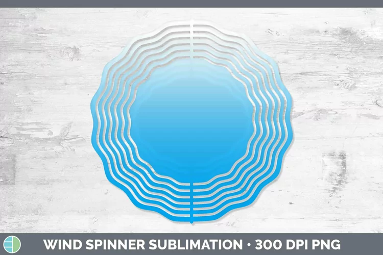 Ombre Bright Blue Wind Spinner Sublimation Spinner Designs