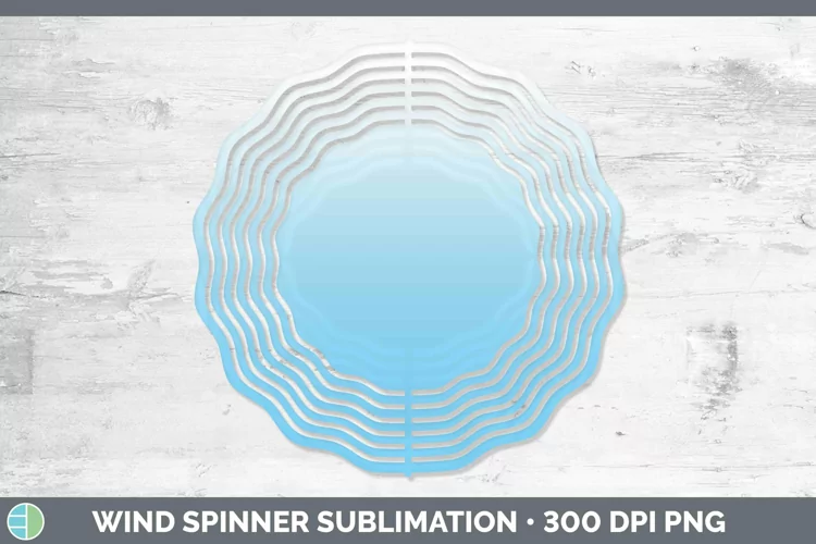 Ombre Bright Blue Wind Spinner Sublimation Spinner Designs