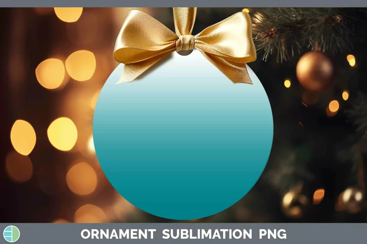 Ombre Cyan Ornament Sublimation Bauble Designs