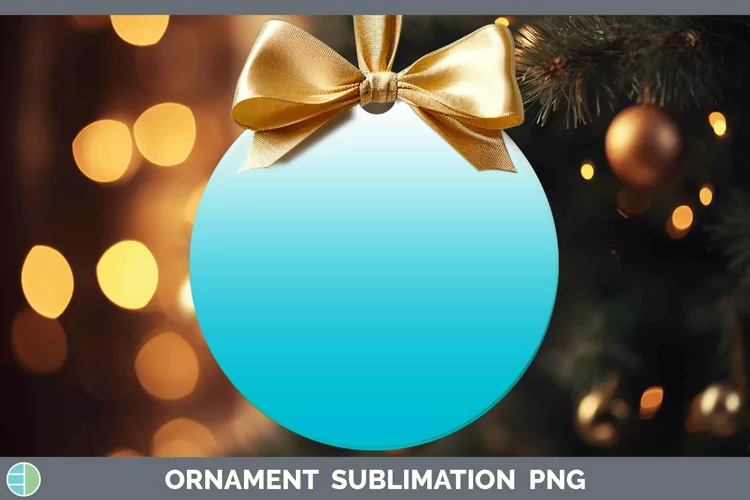 Ombre Cyan Ornament Sublimation Bauble Designs