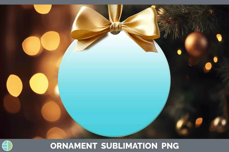 Ombre Cyan Ornament Sublimation Bauble Designs