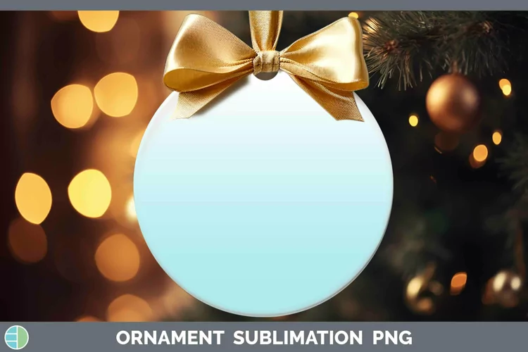 Ombre Cyan Ornament Sublimation Bauble Designs
