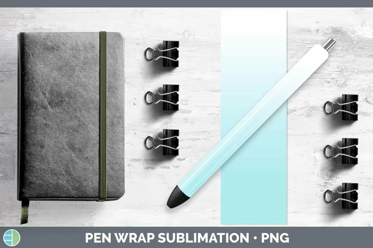 Ombre Cyan Pen Wrap Sublimation Epoxy Pen Designs