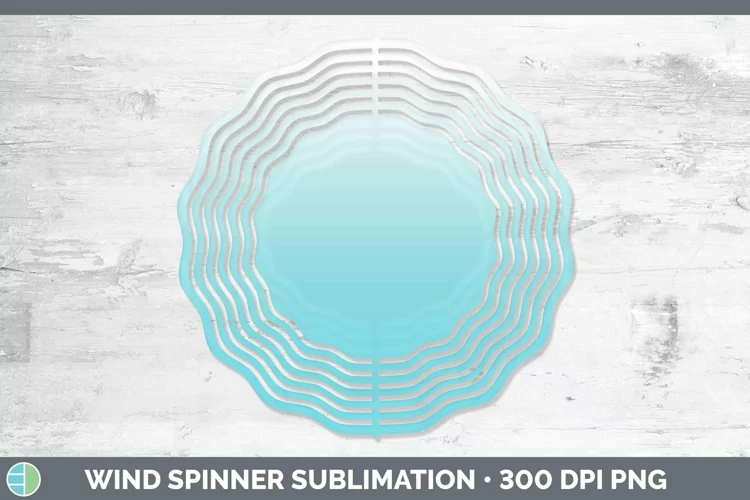 Ombre Cyan Wind Spinner Sublimation Spinner Designs