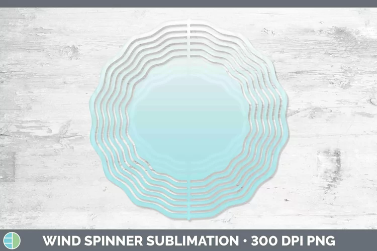 Ombre Cyan Wind Spinner Sublimation Spinner Designs