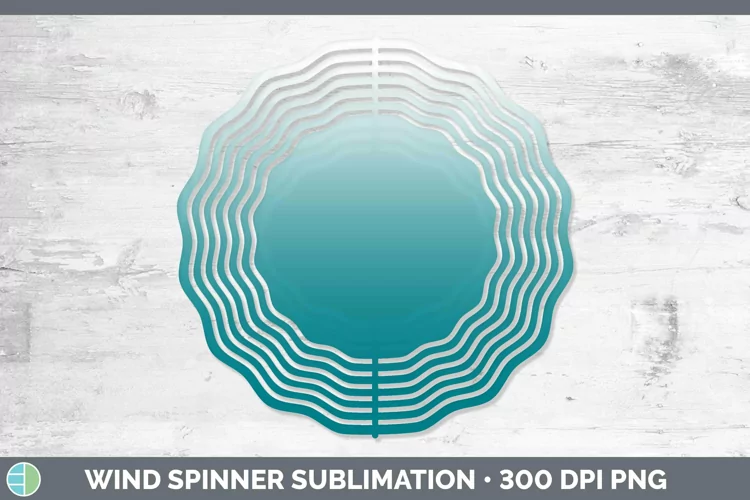 Ombre Cyan Wind Spinner Sublimation Spinner Designs