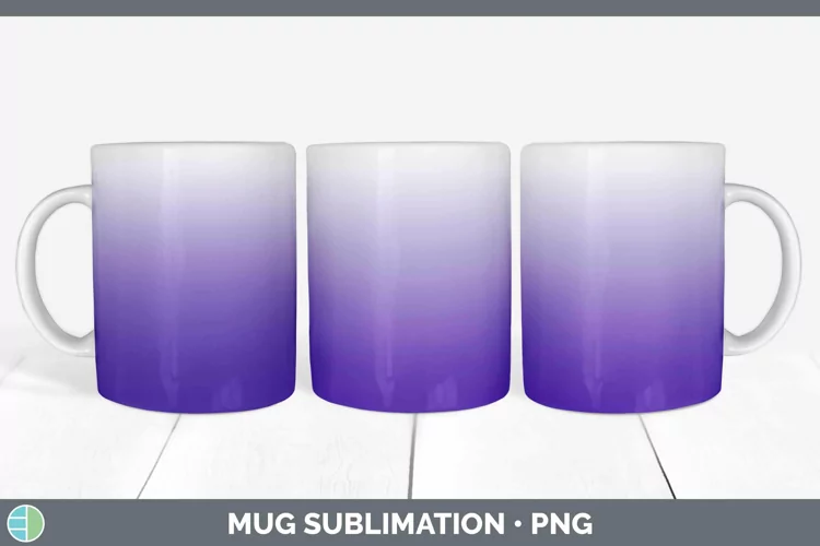 Ombre Deep Purple Mug Wrap Sublimation Coffee Cup Designs