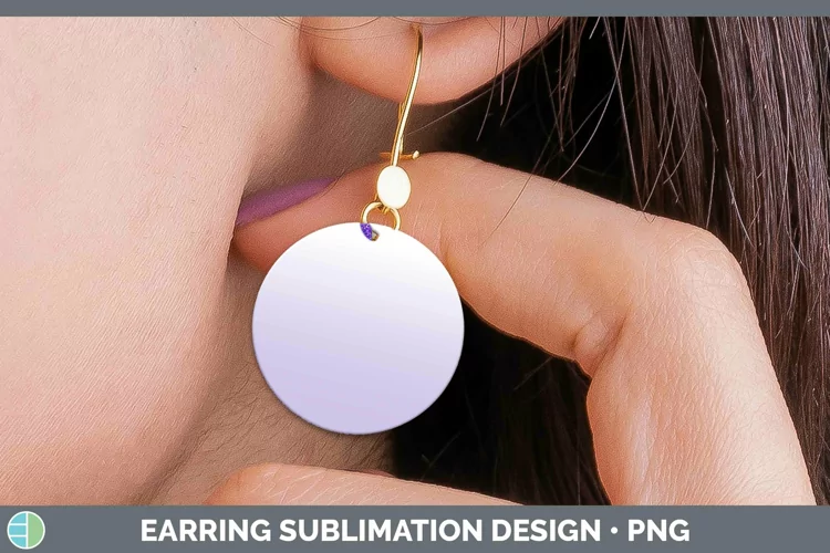 Ombre Deep Purple Round Earrings Sublimation Earrings Design