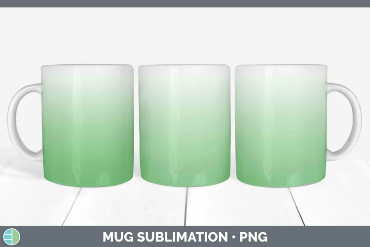 Ombre Green Mug Wrap Sublimation Coffee Cup Designs
