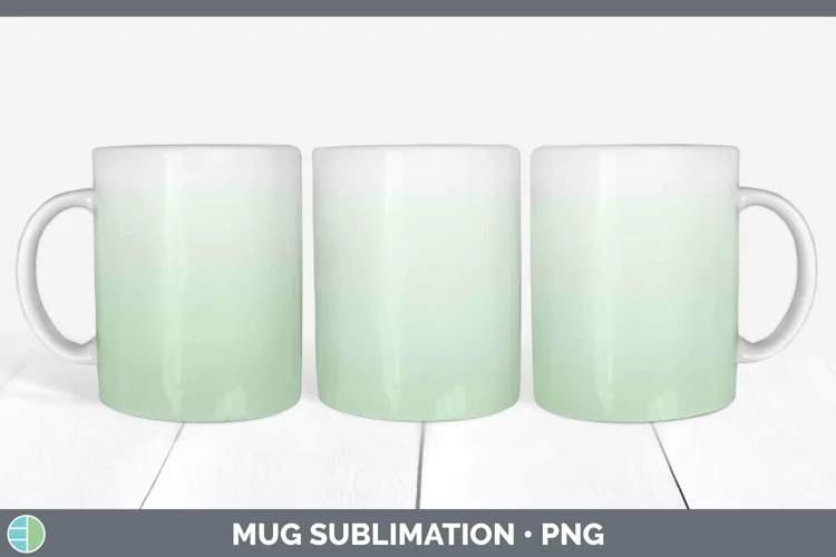 Ombre Green Mug Wrap Sublimation Coffee Cup Designs