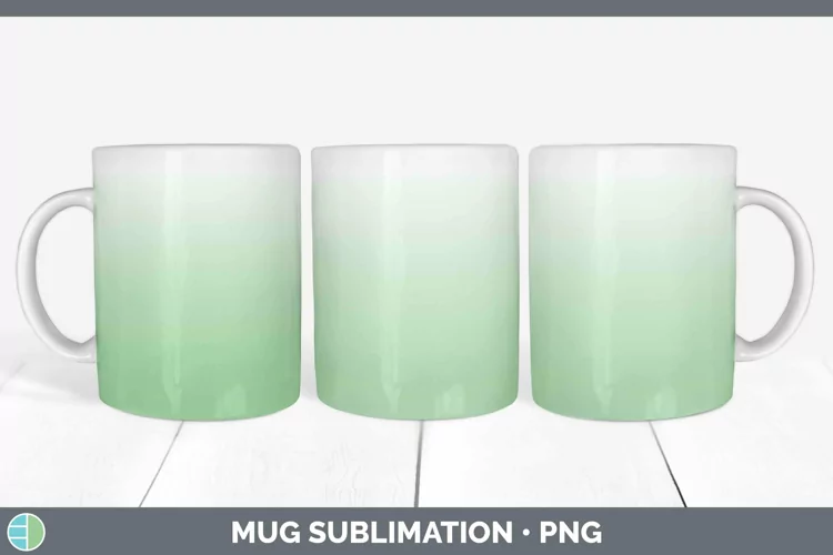 Ombre Green Mug Wrap Sublimation Coffee Cup Designs