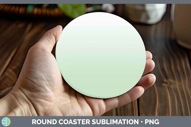 Ombre Green Round Coaster Sublimation Coaster Designs