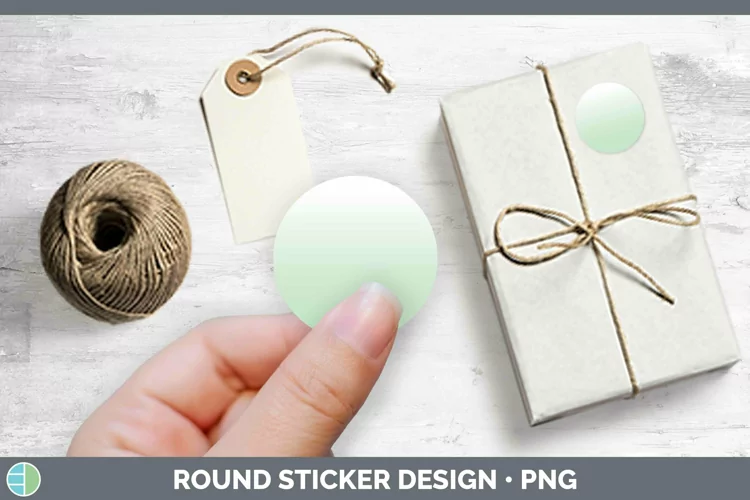 Ombre Green Stickers | Round Labels Designs
