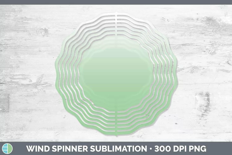Ombre Green Wind Spinner Sublimation Spinner Designs