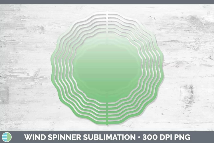 Ombre Green Wind Spinner Sublimation Spinner Designs