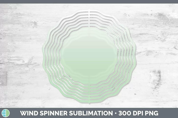 Ombre Green Wind Spinner Sublimation Spinner Designs