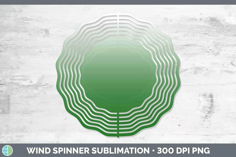 Ombre Green Wind Spinner Sublimation Spinner Designs