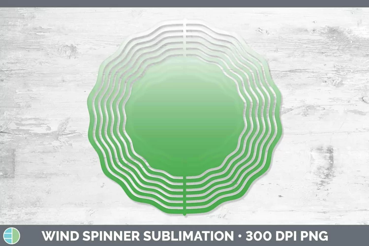 Ombre Green Wind Spinner Sublimation Spinner Designs