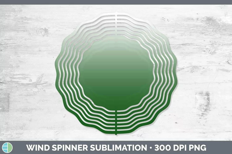 Ombre Green Wind Spinner Sublimation Spinner Designs
