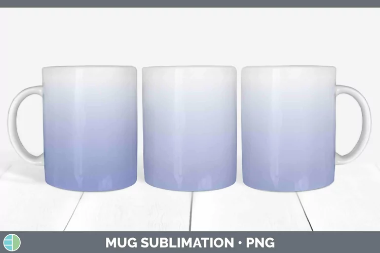 Ombre Indigo Mug Wrap Sublimation Coffee Cup Designs