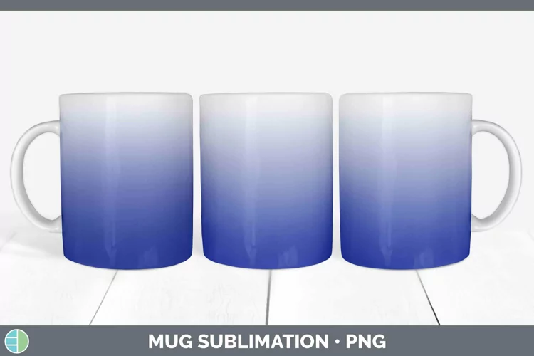 Ombre Indigo Mug Wrap Sublimation Coffee Cup Designs