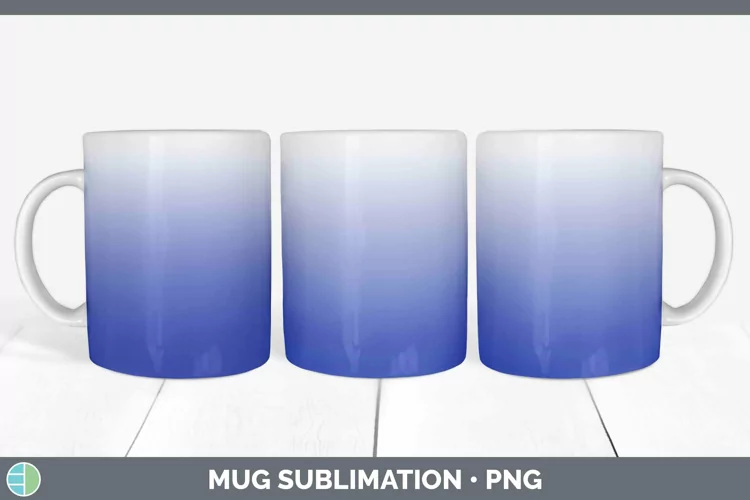 Ombre Indigo Mug Wrap Sublimation Coffee Cup Designs