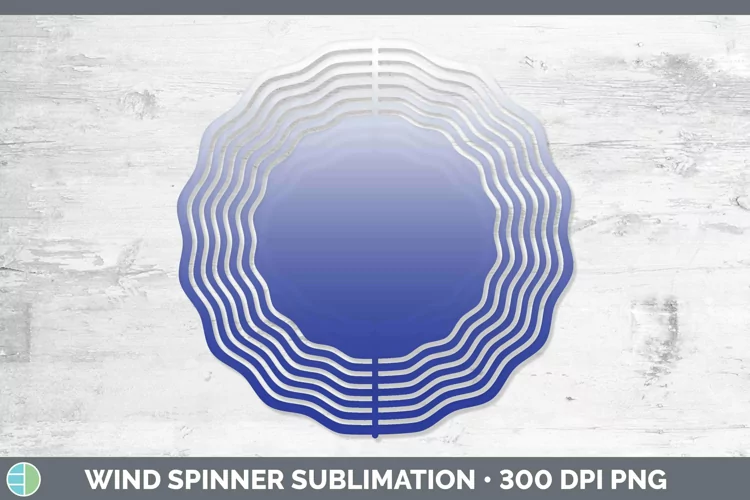 Ombre Indigo Wind Spinner Sublimation Spinner Designs