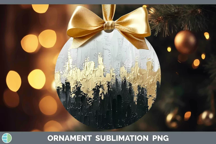 Ombre Paint Black Ornament | Sublimation Bauble Designs