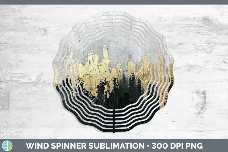 Ombre Paint Black Wind Spinner | Sublimation Spinner Designs