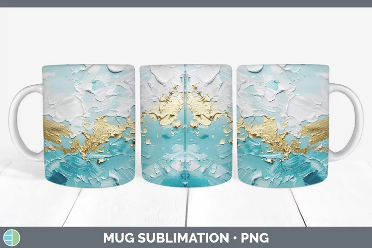 Ombre Paint Blue 01 Mug Wrap | Sublimation Coffee Cup Design