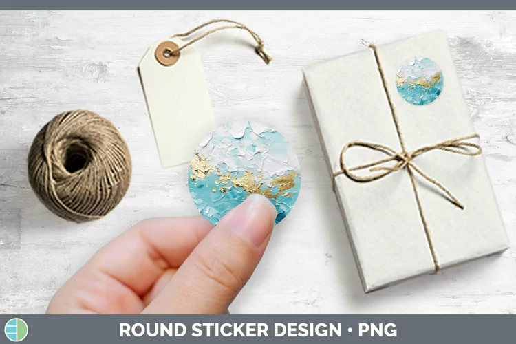 Ombre Paint Blue 01 Stickers | Round Labels Designs