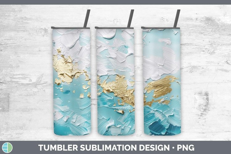 Ombre Paint Blue 01 Tumbler | Sublimation 20 oz Skinny Tumbl