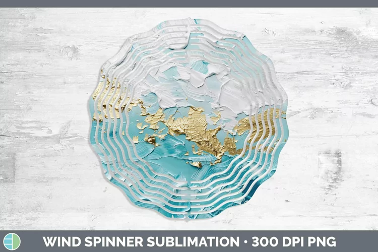 Ombre Paint Blue 01 Wind Spinner | Sublimation Spinner Desig