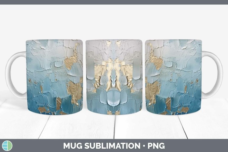 Ombre Paint Blue 02 Mug Wrap | Sublimation Coffee Cup Design