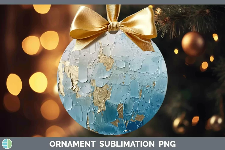 Ombre Paint Blue 02 Ornament | Sublimation Bauble Designs