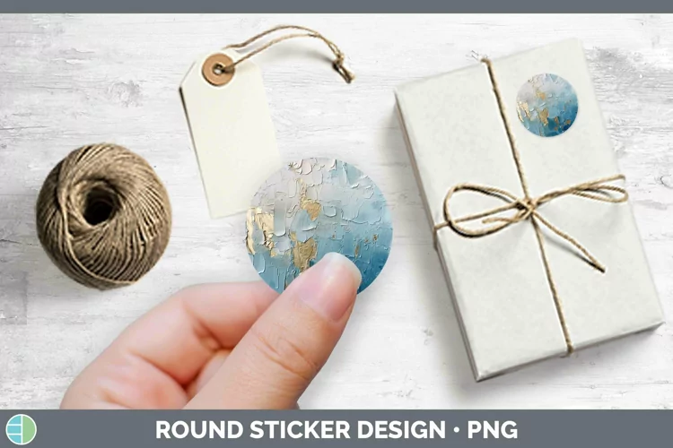 Ombre Paint Blue 02 Stickers | Round Labels Designs