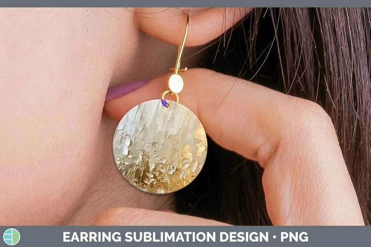 Ombre Paint Brown 01 Round Earrings | Sublimation Earrings D