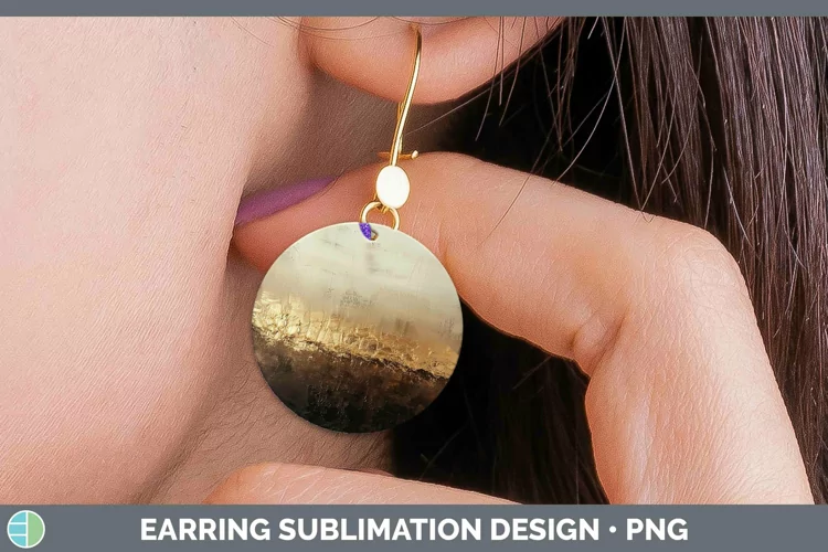 Ombre Paint Brown 02 Round Earrings | Sublimation Earrings D