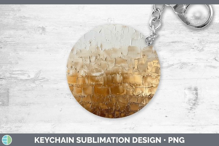 Ombre Paint Gold Keychain | Sublimation Keyring Designs