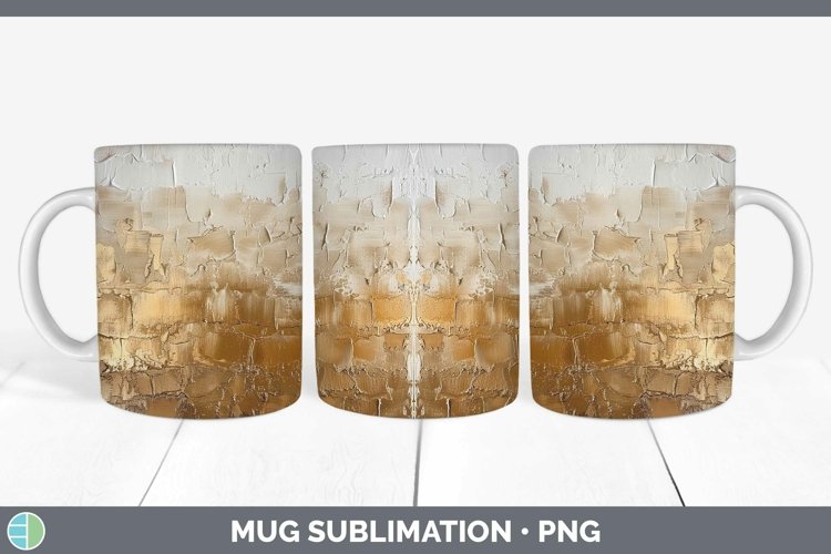 Ombre Paint Gold Mug Wrap | Sublimation Coffee Cup Designs