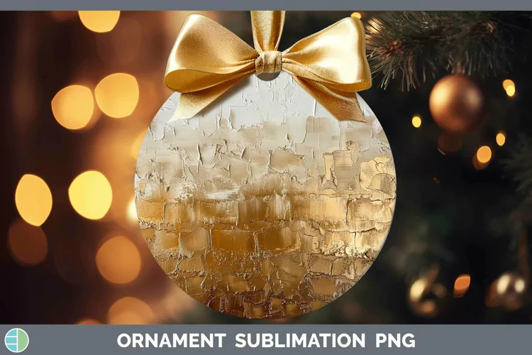 Ombre Paint Gold Ornament | Sublimation Bauble Designs