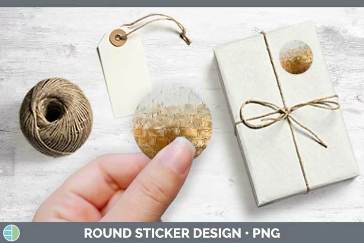 Ombre Paint Gold Stickers | Round Labels Designs