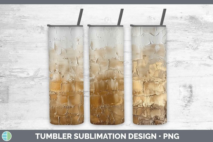 Ombre Paint Gold Tumbler | Sublimation 20 oz Skinny Tumbler