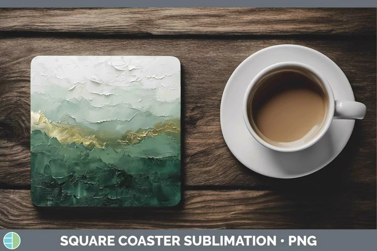 Ombre Paint Green 01 Square Coaster | Sublimation Coaster De