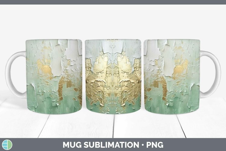 Ombre Paint Green 02 Mug Wrap | Sublimation Coffee Cup Desig