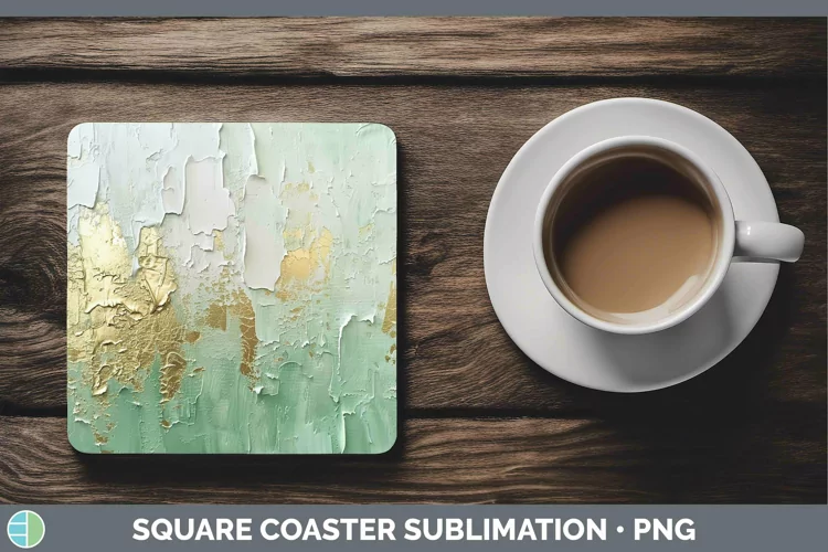 Ombre Paint Green 02 Square Coaster | Sublimation Coaster De