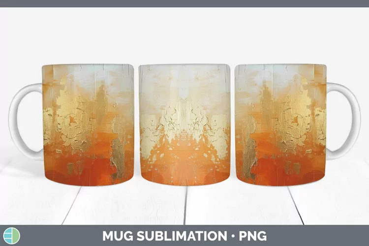 Ombre Paint Orange 01 Mug Wrap | Sublimation Coffee Cup Desi