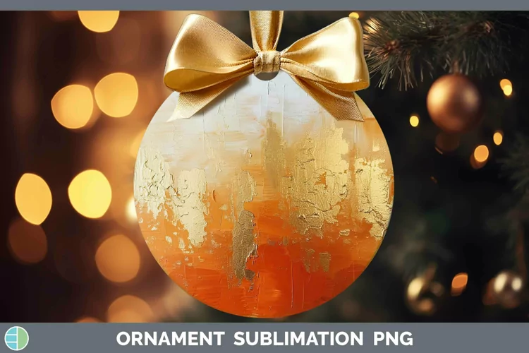 Ombre Paint Orange 01 Ornament | Sublimation Bauble Designs
