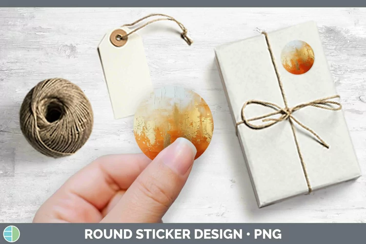 Ombre Paint Orange 01 Stickers | Round Labels Designs